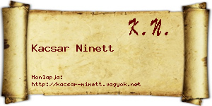Kacsar Ninett névjegykártya